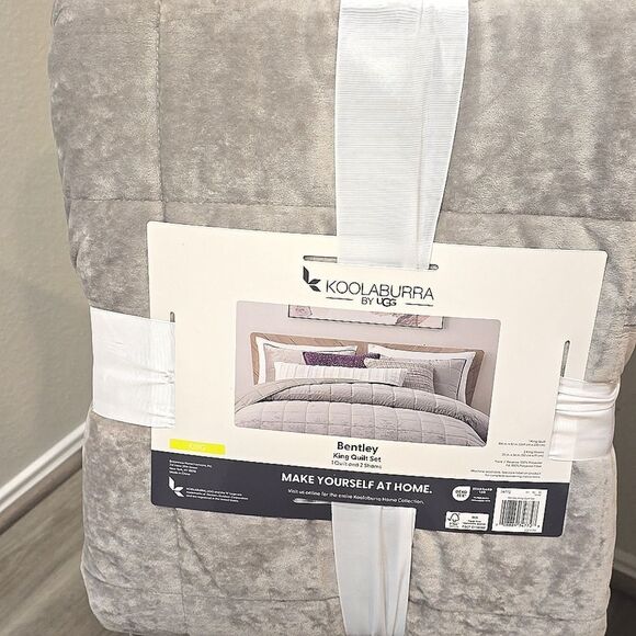 Koolaburra By Ugg Bentley King Quilt Set- Silver - Picture 9 of 12
